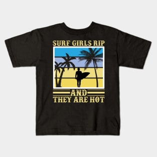 beach surfing beach ocean Kids T-Shirt